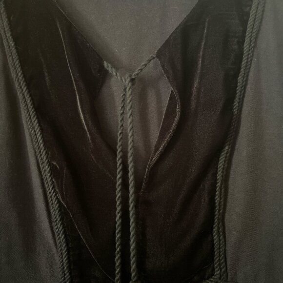 Zara Trafaluc Velvet Bib Mini Dress Tunic With Tassels Fairy Goth Witchy Black S - Picture 3 of 6